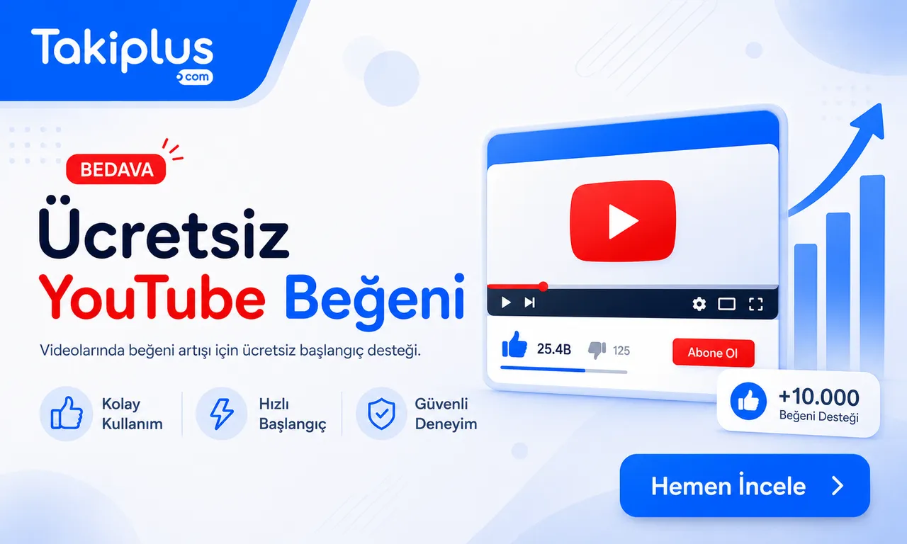 Ücretsiz YouTube Beğeni Al — Günde 10 Like Dene