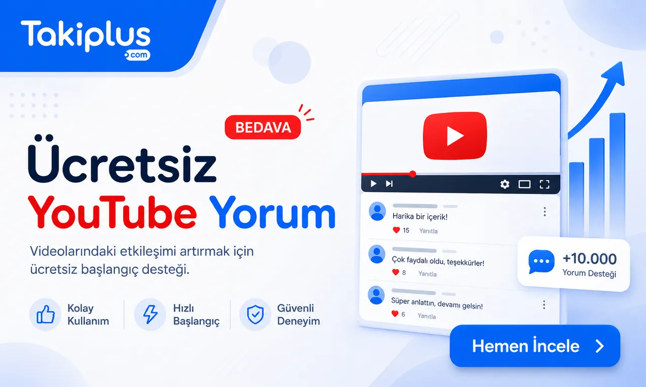 Ücretsiz YouTube Yorum Al — Günde 5 Yorum Dene